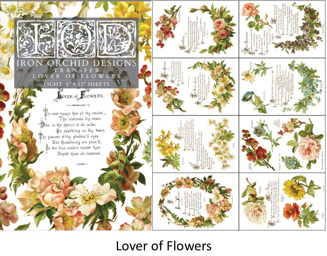 Lover of Flowers - 8x12 - 8 sheet pad