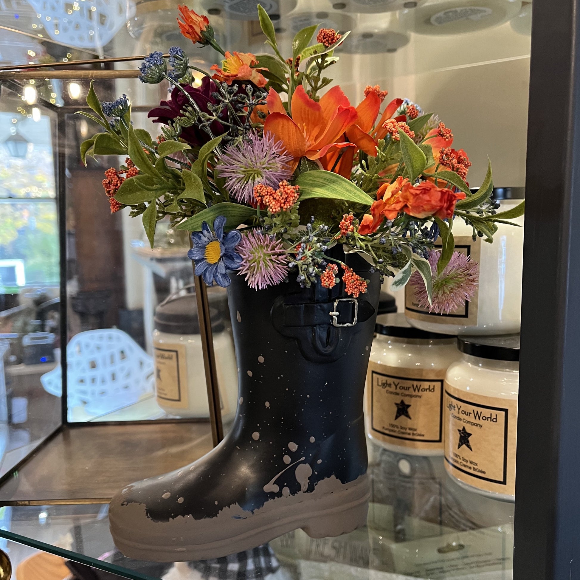 plastic boot planter Rain boot planter