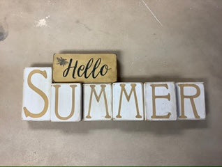 "hello Summer" word blocks - Workshop