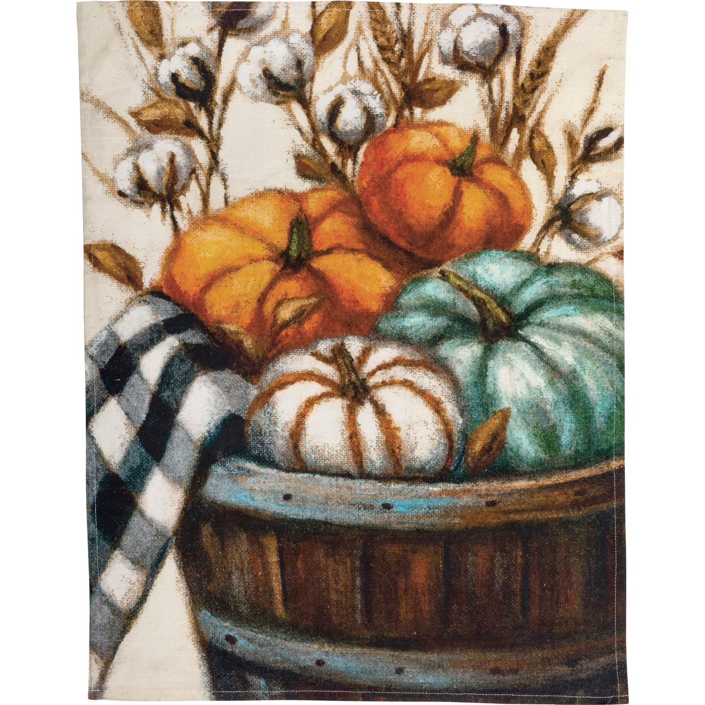 Kitchen towel - hand painted pumpkins