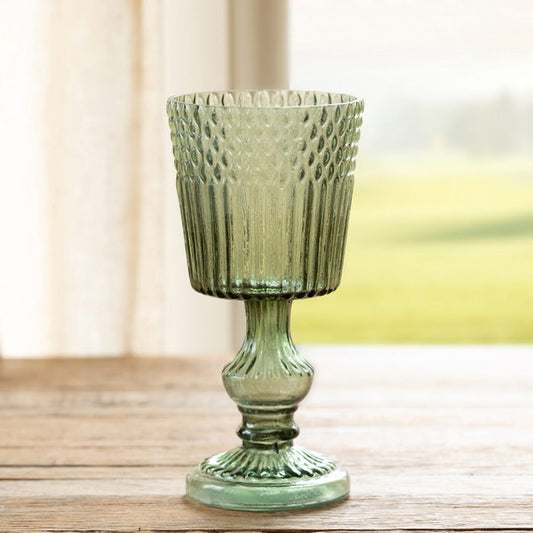 Green goblet piller holder/vase