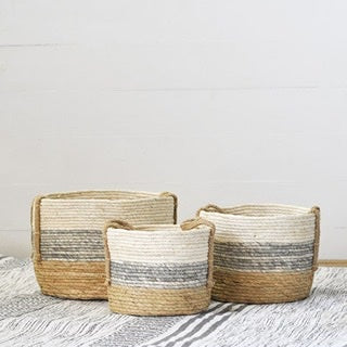 straw handled basket