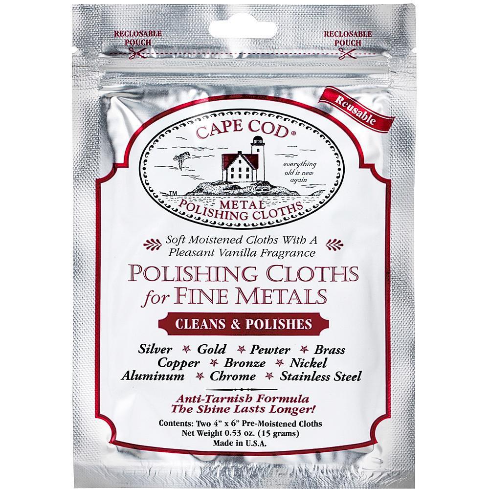 Cape Cod Metal polishing cloths in resealable pouch