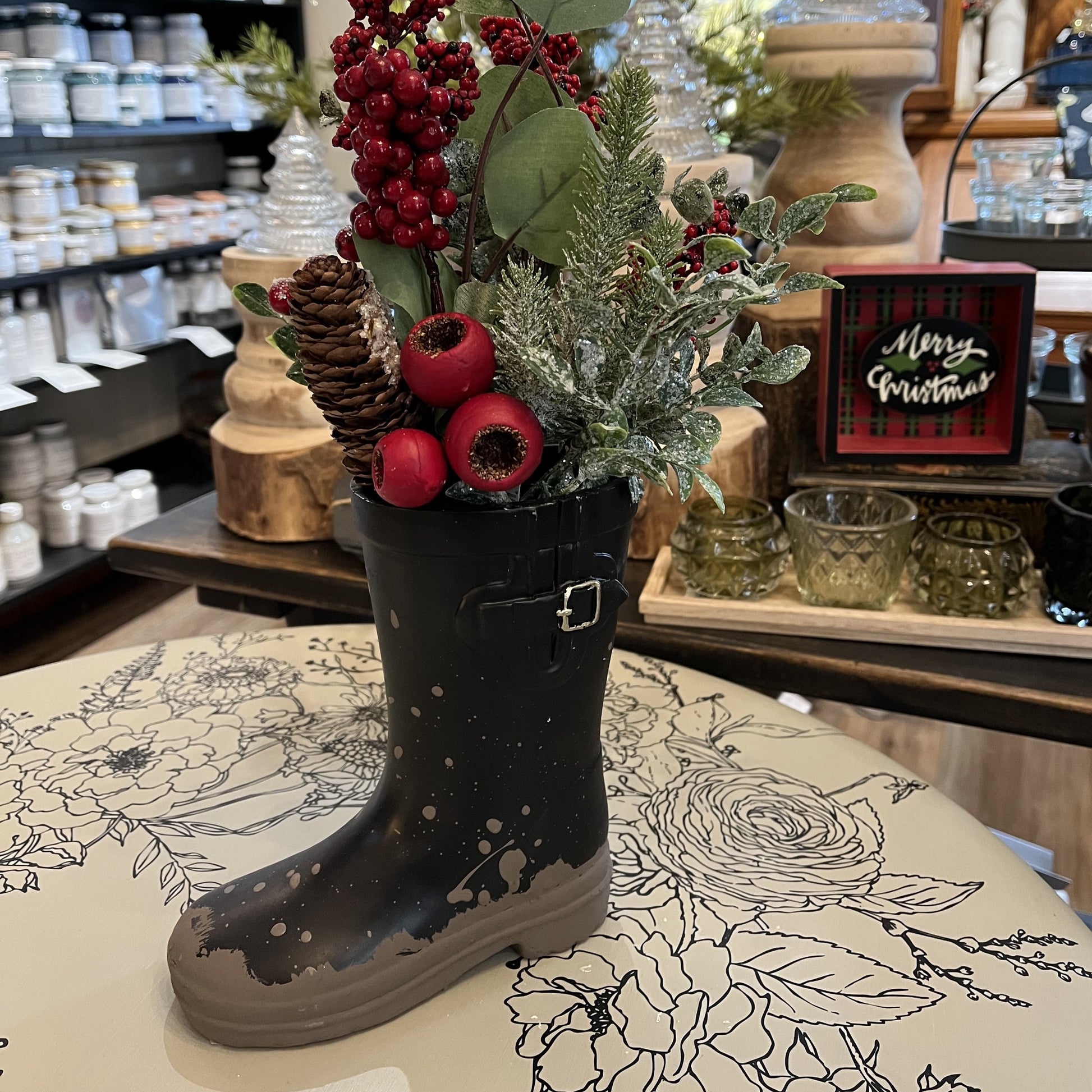 plastic boot planter Rain boot planter