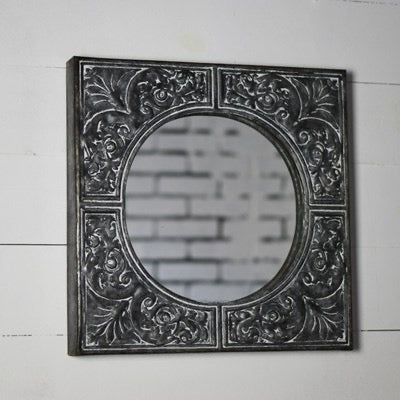 pressed tin mirror