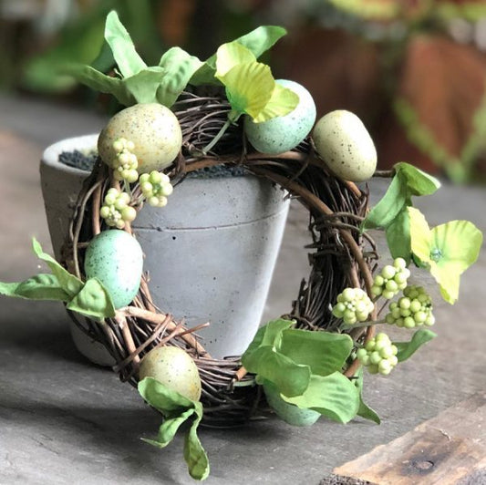 egg wreath with foliage