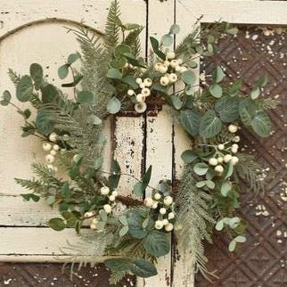 winter wonder laurel candle ring 6.5 inches