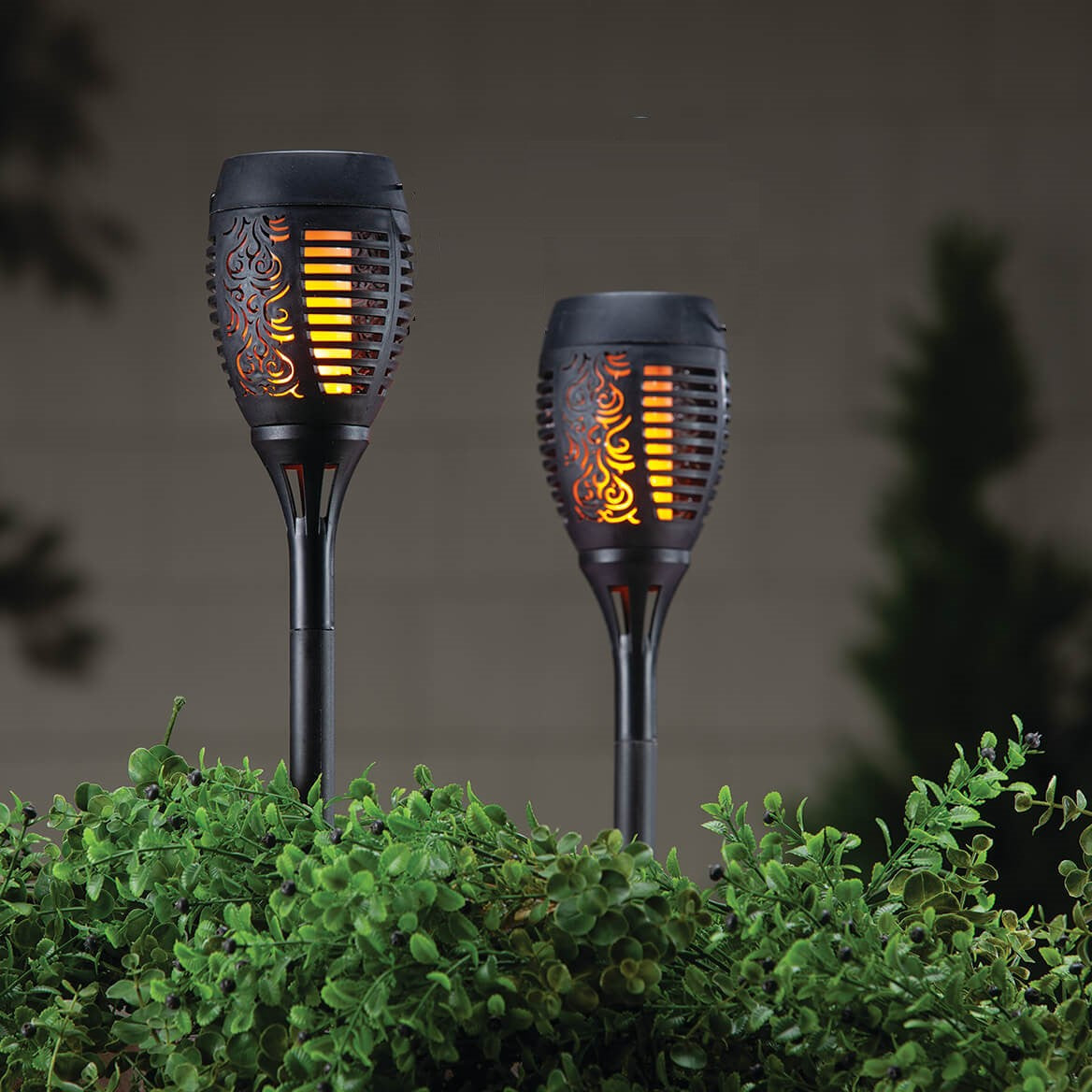 Dancing flame solar garden torch