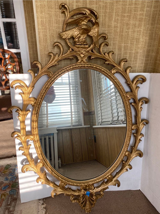 Oval Wood Mirror