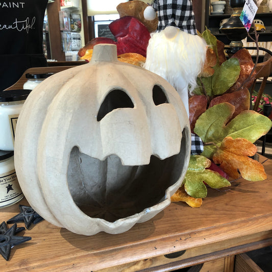Paper Mache pumkin treat jar