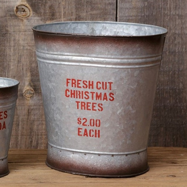 oval tin bucket in three sizes/sayings